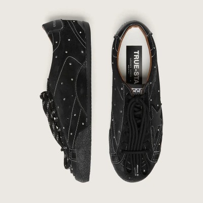 Golden Goose True-Star In Black Suede With Swarovski Crystals And Black Leather Star Golden Goose True-Star In Black Suede With Swarovski Crystals And Black Leather Star