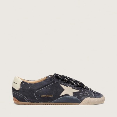 Golden Goose True-Star In Dark Blue Suede With White Nappa Leather Star And Heel Tab Golden Goose True-Star In Dark Blue Suede With White Nappa Leather Star And Heel Tab