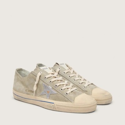 Golden Goose V-Star In Dove-Gray Suede With Silver Metallic Leather Star Golden Goose V-Star In Dove-Gray Suede With Silver Metallic Leather Star