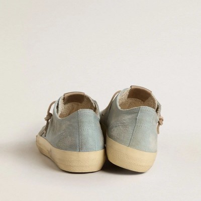 Golden Goose V-Star In Light Blue Canvas With Dove-Gray Leather Star Golden Goose V-Star In Light Blue Canvas With Dove-Gray Leather Star
