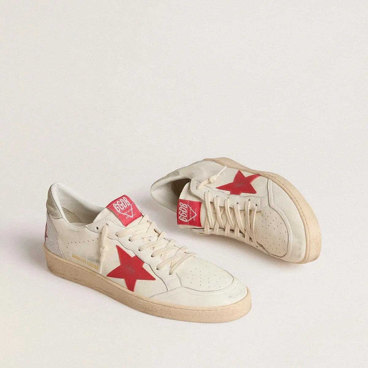 Golden Goose Valentine'S Day Ball Star With Red Leather Star And Red Swarovski Lettering Golden Goose Valentine'S Day Ball Star With Red Leather Star And Red Swarovski Lettering