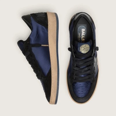 Golden Goose Ball Star Ltd In Dark Blue And Black Suede With Black Star Golden Goose Ball Star Ltd In Dark Blue And Black Suede With Black Star