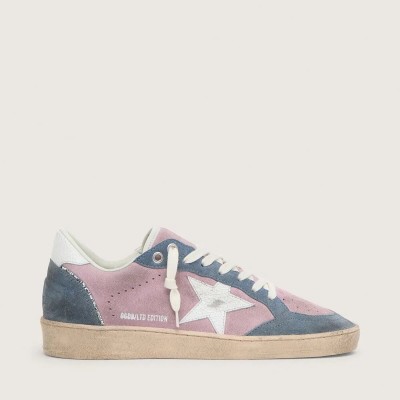 Golden Goose Ball Star Ltd In Lilac Suede With White Star