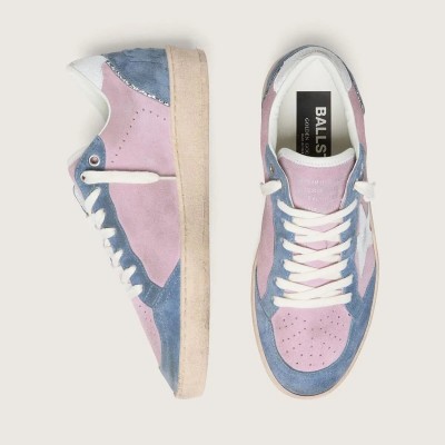 Golden Goose Ball Star Ltd In Lilac Suede With White Star
