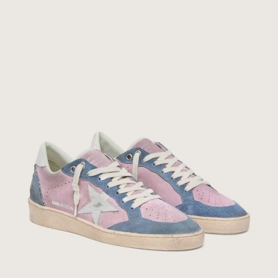 Golden Goose Ball Star Ltd In Lilac Suede With White Star Golden Goose Ball Star Ltd In Lilac Suede With White Star