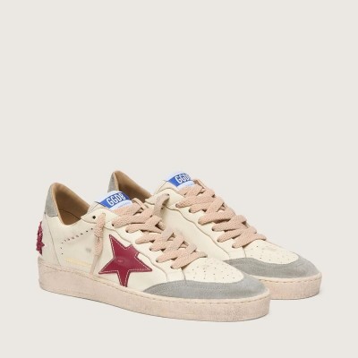 Golden Goose Ball Star Ltd In Nappa With Leather Star And Silver Suede Heel Tab Golden Goose Ball Star Ltd In Nappa With Leather Star And Silver Suede Heel Tab