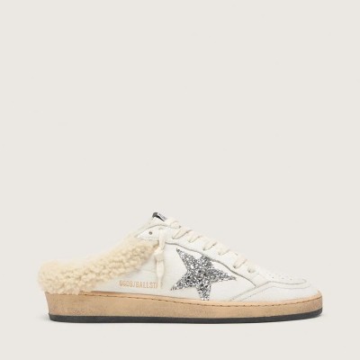 Golden Goose Ball Star Sabots With Glitter Star And Shearling Lining Golden Goose Ball Star Sabots With Glitter Star And Shearling Lining