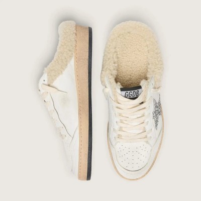 Golden Goose Ball Star Sabots With Glitter Star And Shearling Lining Golden Goose Ball Star Sabots With Glitter Star And Shearling Lining