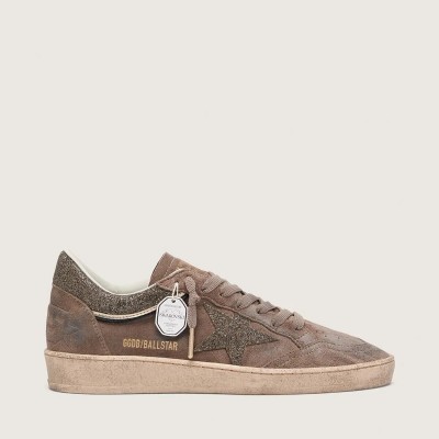 Golden Goose Ball Star In Brown Suede With Brown Swarovski Star Golden Goose Ball Star In Brown Suede With Brown Swarovski Star