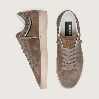 Golden Goose Ball Star In Brown Suede With Brown Swarovski Star Golden Goose Ball Star In Brown Suede With Brown Swarovski Star