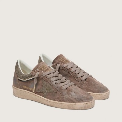 Golden Goose Ball Star In Brown Suede With Brown Swarovski Star Golden Goose Ball Star In Brown Suede With Brown Swarovski Star