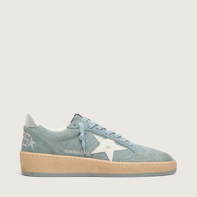Golden Goose Ball Star In Light Blue Suede With White Star Golden Goose Ball Star In Light Blue Suede With White Star