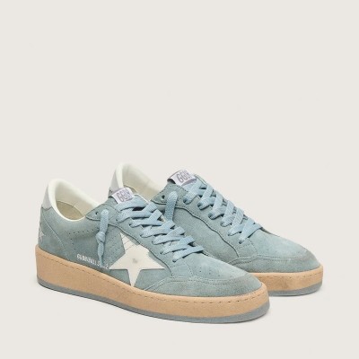 Golden Goose Ball Star In Light Blue Suede With White Star Golden Goose Ball Star In Light Blue Suede With White Star