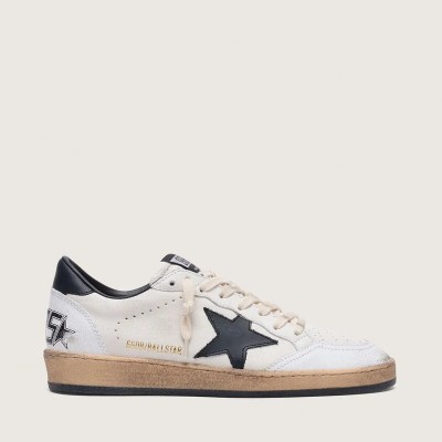 Golden Goose Ball Star In Nappa With Black Star And Black Heel Tab Golden Goose Ball Star In Nappa With Black Star And Black Heel Tab