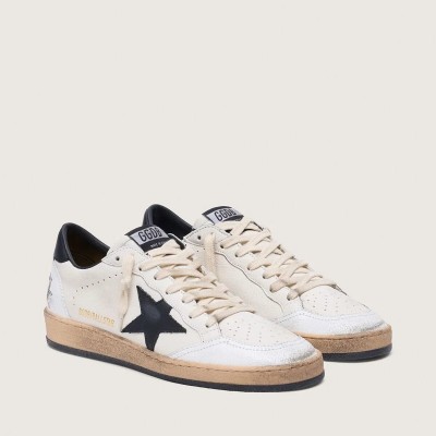 Golden Goose Ball Star In Nappa With Black Star And Black Heel Tab Golden Goose Ball Star In Nappa With Black Star And Black Heel Tab