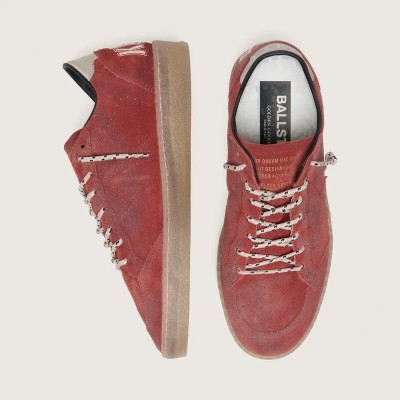 Golden Goose Ball Star In Rust-Red Suede With Tone-On-Tone Star Golden Goose Ball Star In Rust-Red Suede With Tone-On-Tone Star