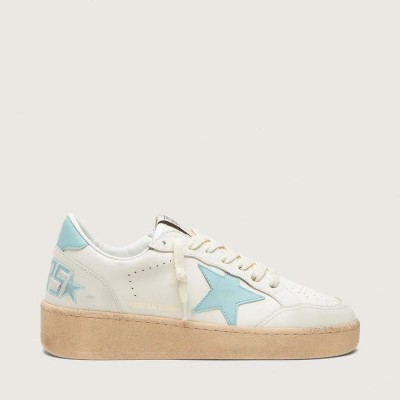 Golden Goose Ball Star In White Leather With Light Blue Star Golden Goose Ball Star In White Leather With Light Blue Star