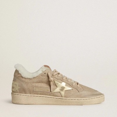 Golden Goose Ball Star In Wool With Gold Leather Star And White Shearling Lining Golden Goose Ball Star In Wool With Gold Leather Star And White Shearling Lining
