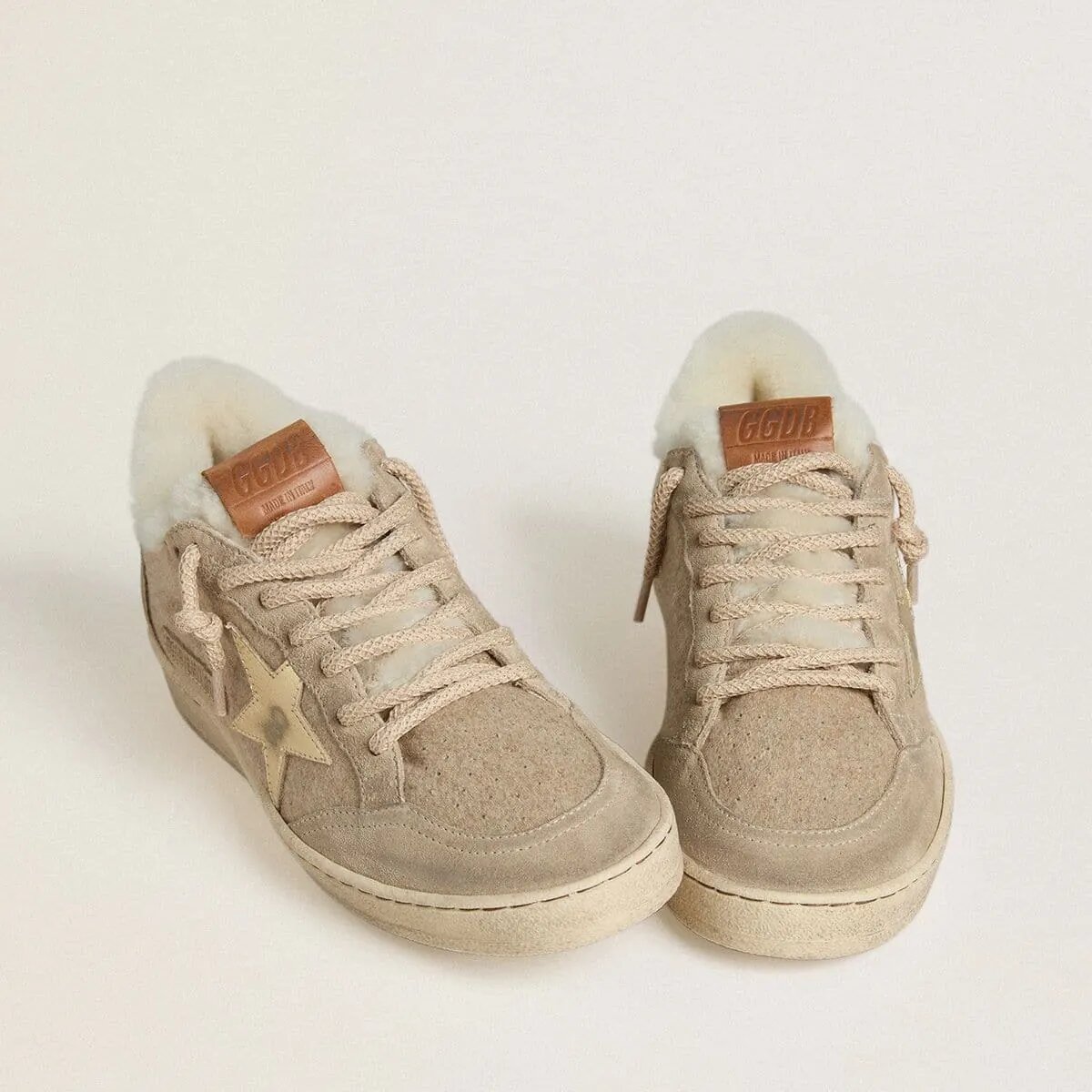 Golden Goose Ball Star In Wool With Gold Leather Star And White Shearling Lining Golden Goose Ball Star In Wool With Gold Leather Star And White Shearling Lining