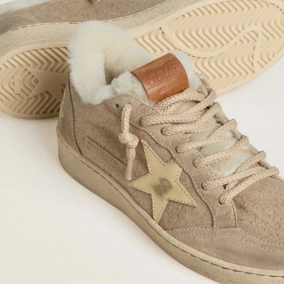 Golden Goose Ball Star In Wool With Gold Leather Star And White Shearling Lining Golden Goose Ball Star In Wool With Gold Leather Star And White Shearling Lining