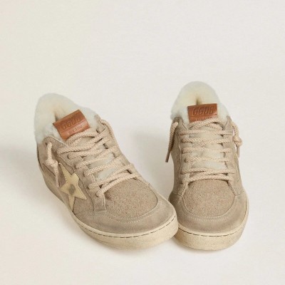 Golden Goose Ball Star In Wool With Gold Leather Star And White Shearling Lining Golden Goose Ball Star In Wool With Gold Leather Star And White Shearling Lining