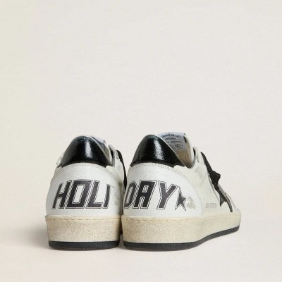 Golden Goose Ball Star Wishes In Nappa With Black Naplak Star And Heel Tab Golden Goose Ball Star Wishes In Nappa With Black Naplak Star And Heel Tab