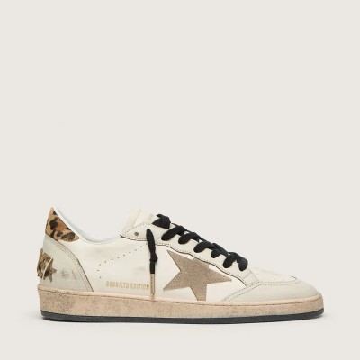 Golden Goose Ball Star Wishes With Suede Star And Leopard-Print Pony Skin Heel Tab Golden Goose Ball Star Wishes With Suede Star And Leopard-Print Pony Skin Heel Tab
