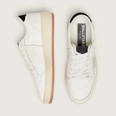 Golden Goose Ball Star With Ice-Gray Suede Star And Glossy Black Leather Heel Tab