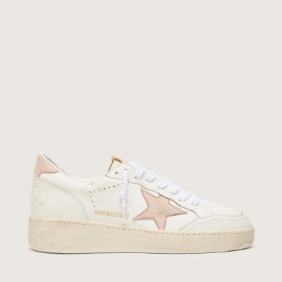 Golden Goose Ball Star With Pink Nubuck Star And Heel Tab Golden Goose Ball Star With Pink Nubuck Star And Heel Tab