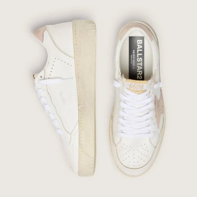 Golden Goose Ball Star With Pink Nubuck Star And Heel Tab Golden Goose Ball Star With Pink Nubuck Star And Heel Tab