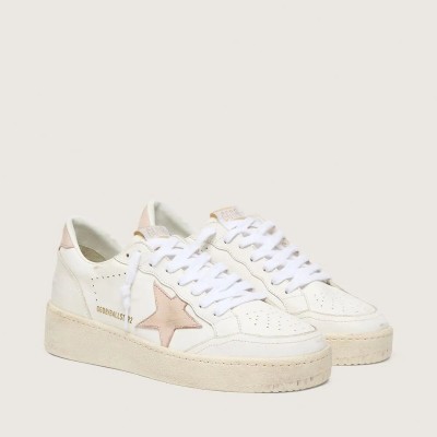 Golden Goose Ball Star With Pink Nubuck Star And Heel Tab Golden Goose Ball Star With Pink Nubuck Star And Heel Tab