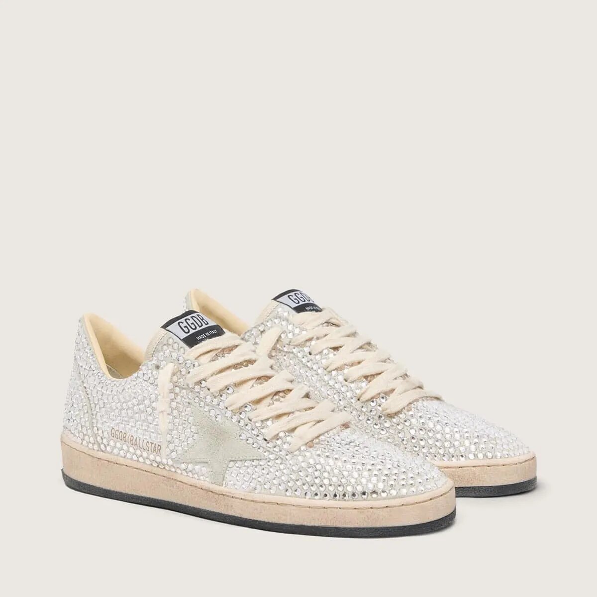 Golden Goose Ball Star With Swarovski Crystals And Gray Suede Star Golden Goose Ball Star With Swarovski Crystals And Gray Suede Star