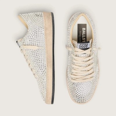 Golden Goose Ball Star With Swarovski Crystals And Gray Suede Star Golden Goose Ball Star With Swarovski Crystals And Gray Suede Star