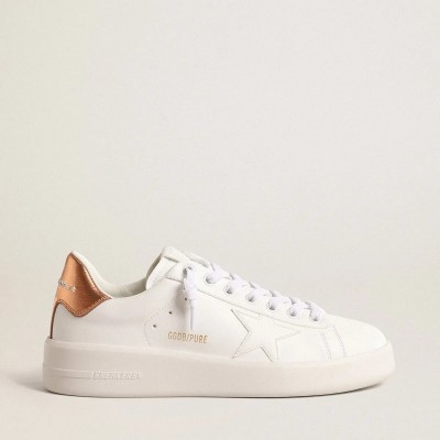 Golden Goose Bio-Based Purestar With Bronze Metallic Leather Heel Tab Golden Goose Bio-Based Purestar With Bronze Metallic Leather Heel Tab