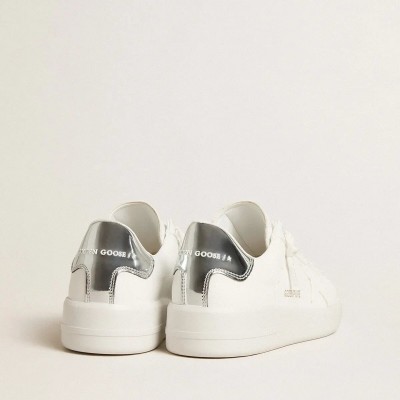 Golden Goose Bio-Based Purestar With White Star And Mirror-Effect Heel Tab Golden Goose Bio-Based Purestar With White Star And Mirror-Effect Heel Tab