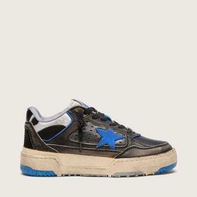 Golden Goose Forty2 In Black Foam Rubber And Leather With Tpu Star And Black Leather Heel Tab Golden Goose Forty2 In Black Foam Rubber And Leather With Tpu Star And Black Leather Heel Tab