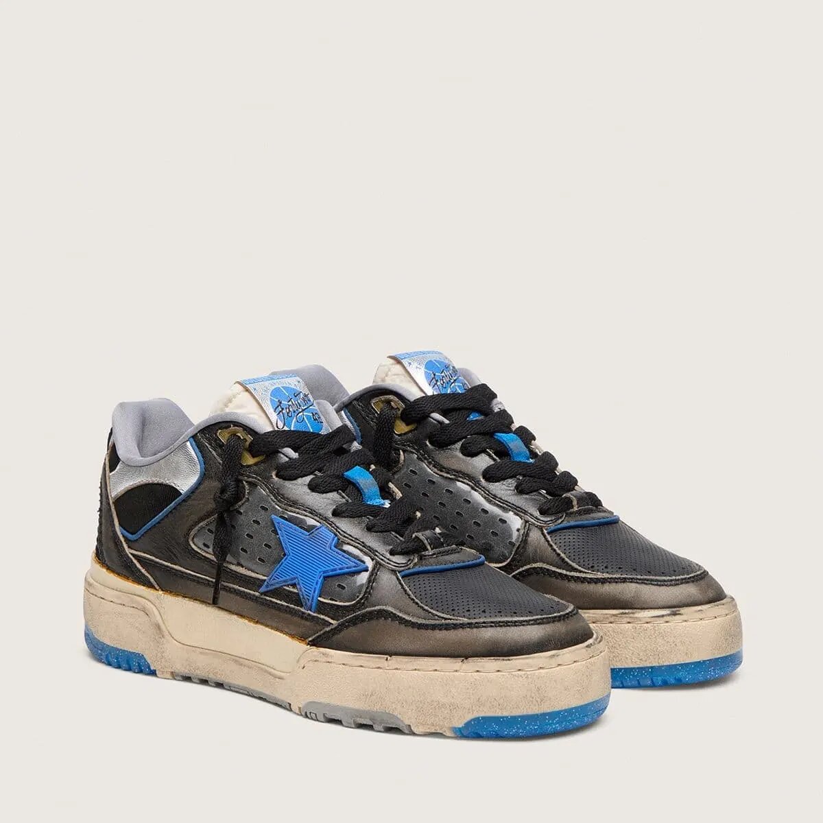 Golden Goose Forty2 In Black Foam Rubber And Leather With Tpu Star And Black Leather Heel Tab Golden Goose Forty2 In Black Foam Rubber And Leather With Tpu Star And Black Leather Heel Tab