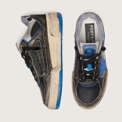 Golden Goose Forty2 In Black Foam Rubber And Leather With Tpu Star And Black Leather Heel Tab Golden Goose Forty2 In Black Foam Rubber And Leather With Tpu Star And Black Leather Heel Tab