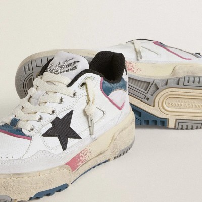 Golden Goose Forty2 With Black Star And Silver Foiled Leather Heel Tab Golden Goose Forty2 With Black Star And Silver Foiled Leather Heel Tab