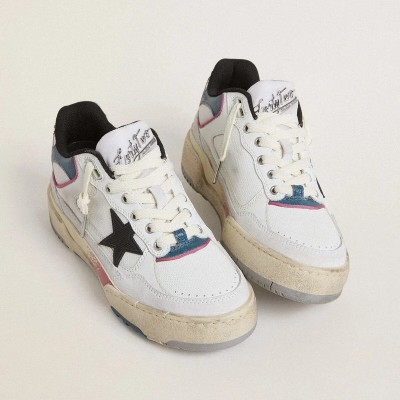 Golden Goose Forty2 With Black Star And Silver Foiled Leather Heel Tab Golden Goose Forty2 With Black Star And Silver Foiled Leather Heel Tab