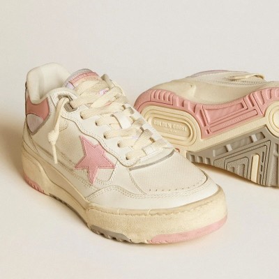 Golden Goose Forty2 With Pink Star And White Leather Heel Tab