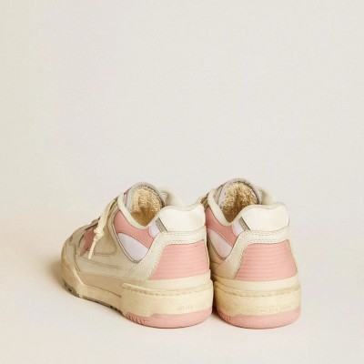 Golden Goose Forty2 With Pink Star And White Leather Heel Tab