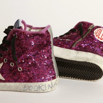 Golden Goose Francy Sneakers With Sequins And Handwritten Lettering On The Outsole