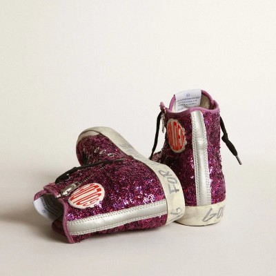 Golden Goose Francy Sneakers With Sequins And Handwritten Lettering On The Outsole