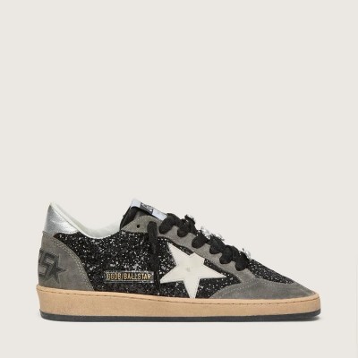 Golden Goose Gray And Black Ball Star Ltd In Glitter With Skins Golden Goose Gray And Black Ball Star Ltd In Glitter With Skins