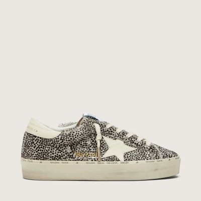 Golden Goose Hi Star In Black And White Pony Skin With White Leather Star Golden Goose Hi Star In Black And White Pony Skin With White Leather Star