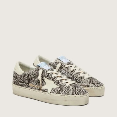 Golden Goose Hi Star In Black And White Pony Skin With White Leather Star Golden Goose Hi Star In Black And White Pony Skin With White Leather Star