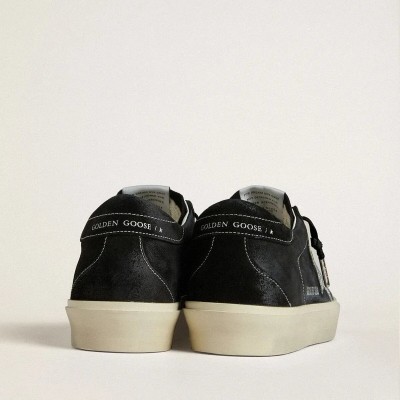 Golden Goose Hi Star In Black Suede With Silver Swarovski Crystal Star Golden Goose Hi Star In Black Suede With Silver Swarovski Crystal Star