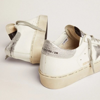 Golden Goose Hi Star With Star And Metallic Silver Heel Golden Goose Hi Star With Star And Metallic Silver Heel