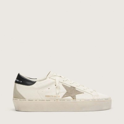 Golden Goose Hi Star With Swarovski Crystal Star And Black Leather Heel Tab Golden Goose Hi Star With Swarovski Crystal Star And Black Leather Heel Tab